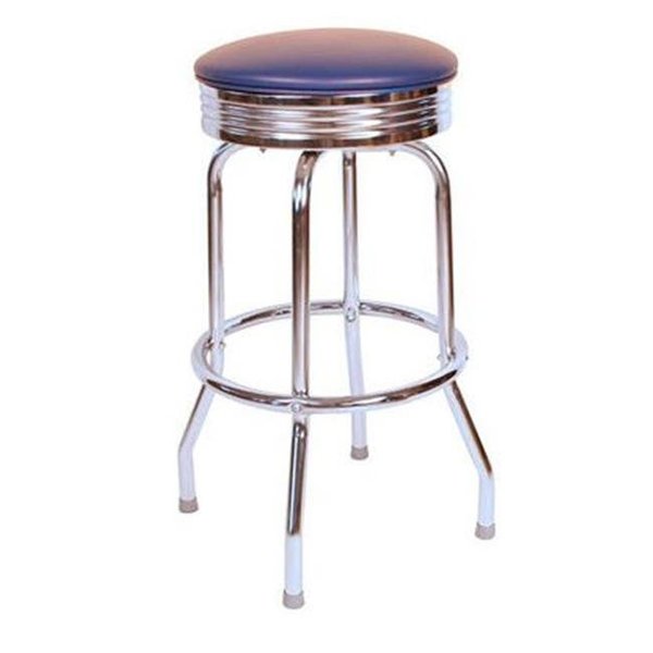 Richardson Seating Corp Richardson Seating Corp 19715BLU-24 19715- 24 in. Floridian Swivel Counter Stool; Blue - Chrome 19715BLU-24